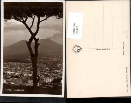 352817,Campania Napoli Neapel Panorama Totale m. Vesuv Vulkan