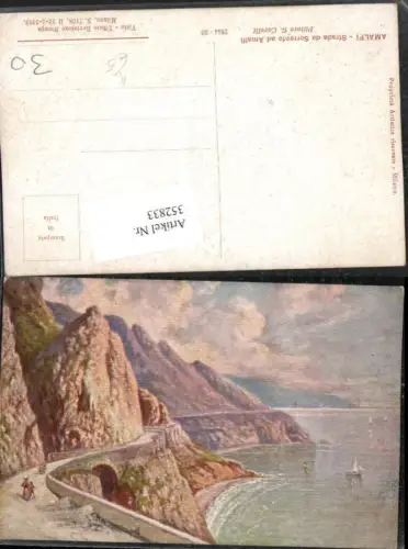 352833,Künstler AK G. Carelli Campania Salerno Amalfi Strada da Sorrento ad Amalfi Küste