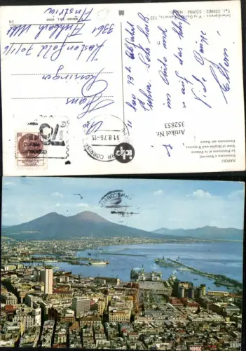 352853,Campania Napoli Neapel Panorama e Vesuvio Totale m. Vesuv Vulkan