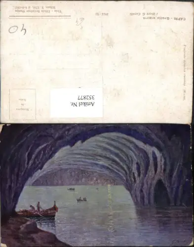 352877,Künstler AK G. Carelli Campania Napoli Neapel Capri Grotta azzurra Seegrotte