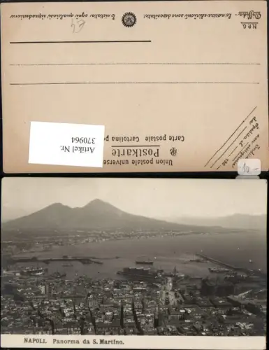 370964,Campania Napoli Neapel Panorama da S. Martino Totale m. Vesuv Vulkan