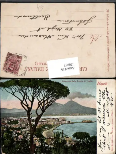 370967,Campania Napoli Neapel Panorama dalla Tomba di Virgilio Teilansicht m. Vulkan Vesuv