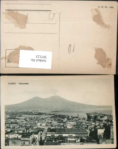 397123,Campania Napoli Neapel Panorama Totale m. Vesuv Vulkan