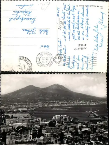 419821,Campania Napoli Neapel Panorama Totale m. Vesuv Vulkan Bergkulisse