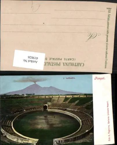 419826,Campania Napoli Pompei L'Anfiteatro Amphitheater m. Vesuv Vulkan