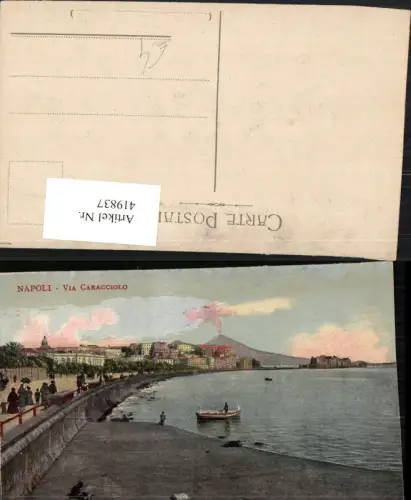 419837,Campania Napoli Neapel Via Caracciolo Teilansicht m. Vesuv Vulkan
