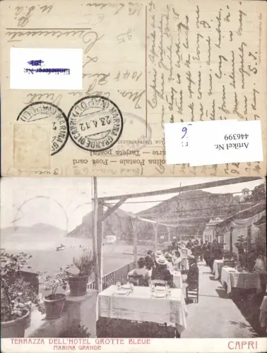 446399,Campania Napoli Capri Marina Grande Terrazza dell Hotel Grotte Bleue Terrasse