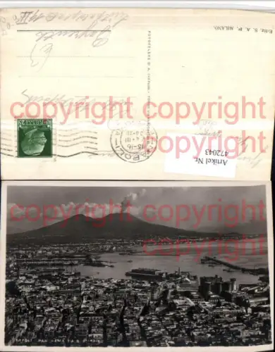 472043,Campania Napoli Neapel Panorama da S. Martino Totale m. Vesuv