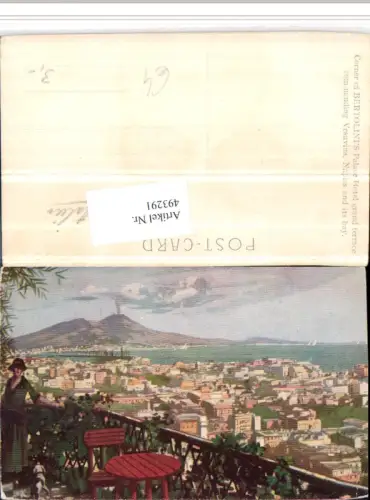 493291,Künstler AK Campania Napoli Neapel Bertolinis Palace Hotel m. Vesuv