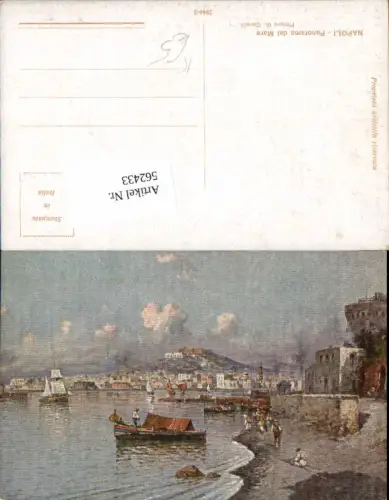 562433,Künstler AK Campania G. Carelli Napoli Neapel Totale dal Mare Fischer