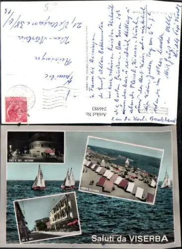 246983,Emilia-Romagna Rimini Viserba Spiaggia Strand Viale G. Dati Notturno Via G. Dati Straßenansicht