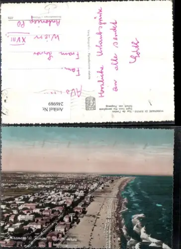 246989,Emilia-Romagna Rimini Miramare di Rimini Vue de l'avion Teilansicht Strand v. Flugzeug aus