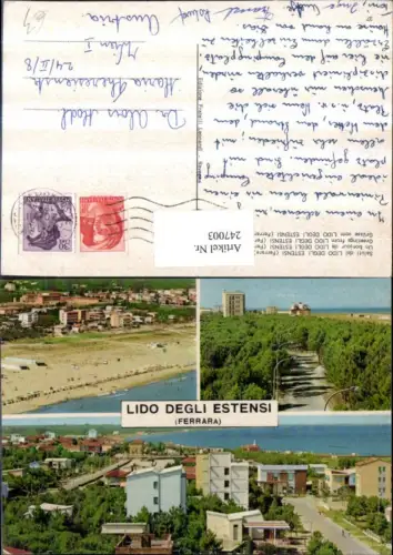 247003,Emilia-Romagna Ferrara Lido Degli Estensi Totale Strand Mehrbildkarte