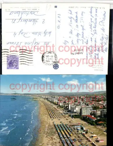 472174,Emilia-Romagna Rimini Riccione Veduta aerea Totale m. Strand