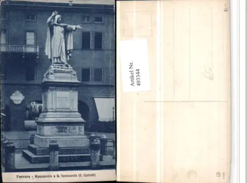 493344,Emilia-Romagna Ferrara Monumento G. Savanarola Statue