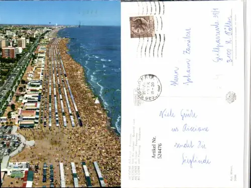 524476,Emilia-Romagna Rimini Riccione Panorama Strand Fliegeraufnahme
