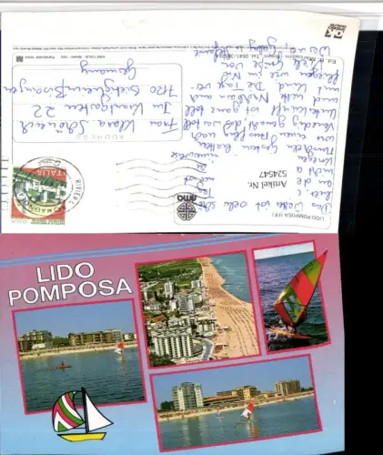 524547,Emilia-Romagna Ferrara Lido Pomposa Strand Segler Mehrbildkarte