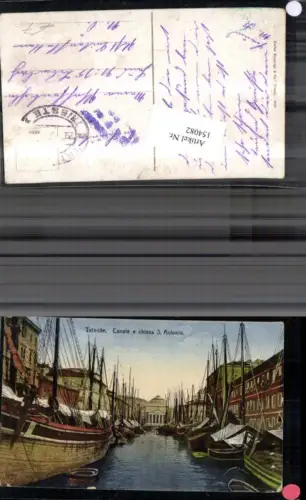 154082,Trieste Canale e chiesa S Antonio Segelboot Boot Friuli-Venezia-Giulia