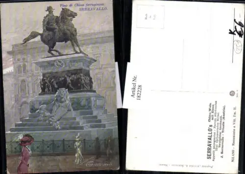 182228,Friuli-Venezia-Giulia Künstler AK sign. Guernoni Vino di China ferruginoso Serravallo Denkmal