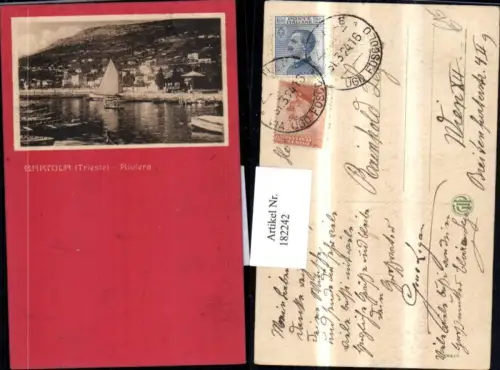 182242,Friuli-Venezia-Giulia Barcola Trieste Riviera Teilansicht Hafen Boote