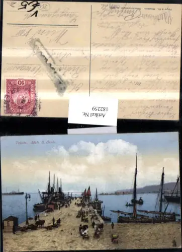 182259,Friuli-Venezia-Giulia Trieste Molo San Carolo Hafen Dampfschiff Schiff pub Purger e Co 8091