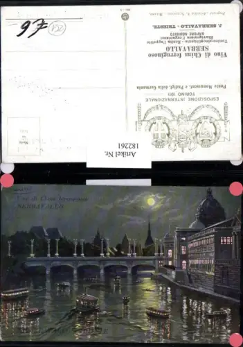 182261,Friuli-Venezia-Giulia Vino di China ferruginoso Serravallo Trieste Künstler Ak sign. Guernoni Mondschein