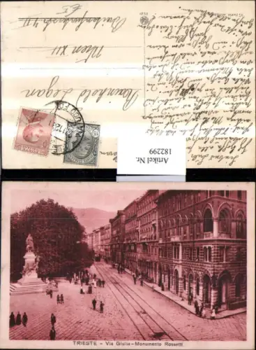 182299,Friuli-Venezia-Giulia Trieste Via Giulia Monumento Rossetti Straßenansicht