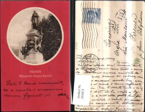 292813,Friuli-Venezia-Giulia Trieste Triest Monumento Daniele Rossetti Denkmal Passepartout