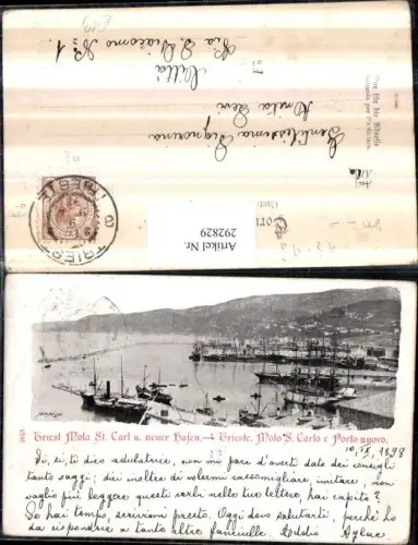 292829,Friuli-Venezia-Giulia Trieste Triest Mola St. Carl u. Neuer Hafen Segelschiffe