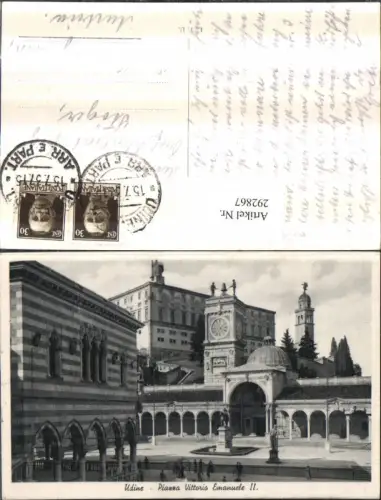 292867,Friuli-Venezia-Giulia Udine Piazza Vittorio Emanuele Denkmal Schloss Turm