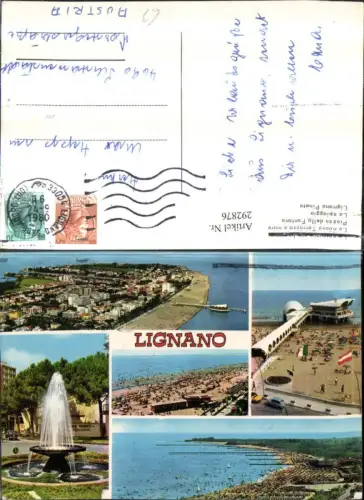 292876,Friuli-Venezia-Giulia Udine Lignano Totale Springbrunnen Strand Mehrbildkarte