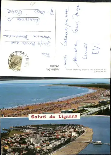 292880,Friuli-Venezia-Giulia Udine Lignano Totale Strand Spiaggia Mehrbildkarte