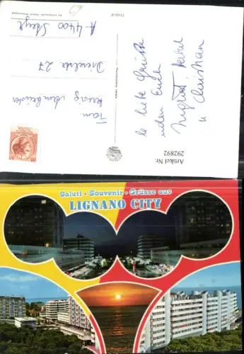 292892,Friuli-Venezia-Giulia Udine Lignano Hotels Gebäude Sonnenuntergang Mehrbildkarte