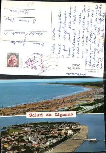 292895,Friuli-Venezia-Giulia Udine Lignano Totale Strand Spiaggia Mehrbildkarte