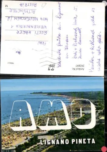 292897,Friuli-Venezia-Giulia Udine Lignano Pineta Strand Spiaggia Totale