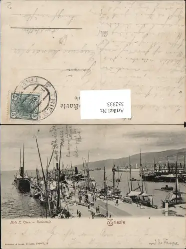 352933,Friuli-Venezia-Giulia Trieste Triest Molo S. Carlo Karlsmole Dampfer Boote