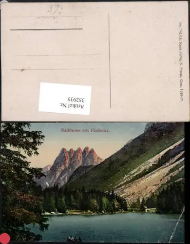 352935,Friuli-Venezia-Giulia Udine Raiblersee See m. Fünfspitz b. Tarvisio Tarvis Bergkulisse