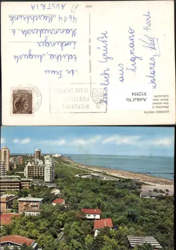 352954,Friuli-Venezia-Giulia Udine Lignano Pineta Panorama aereo Teilansicht Strand