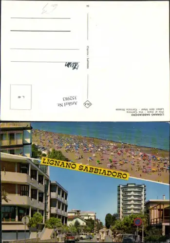352983,Friuli-Venezia-Giulia Udine Lignano Sabbiadoro Straßenansicht Strand Mehrbildkarte
