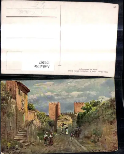 156207,Künstler Ak C. Wuttke Lazio Roma Rom Porta S. Sebastiano Drususbogen pub KJM