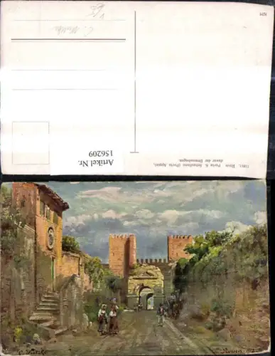 156209,Künstler Ak C. Wuttke Lazio Roma Rom Porta S. Sebastiano Drususbogen pub KJM