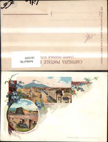 181959,Lazio Litho Foro Civile Tempio d Ercole e Teatro Tragico