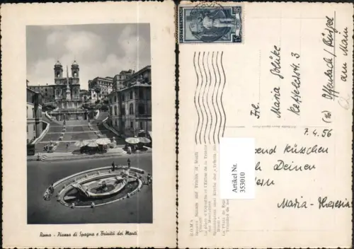 353010,Lazio Roma Rom Piazza di Spagna e Trinita di Monti Platz m. Kirche