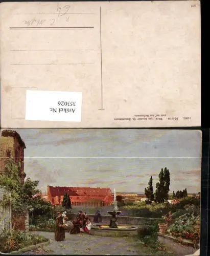 353026,Künstler AK C. Wuttke Lazio Roma Rom Blick v. Kloster St. Bonaventura auf Kolosseum
