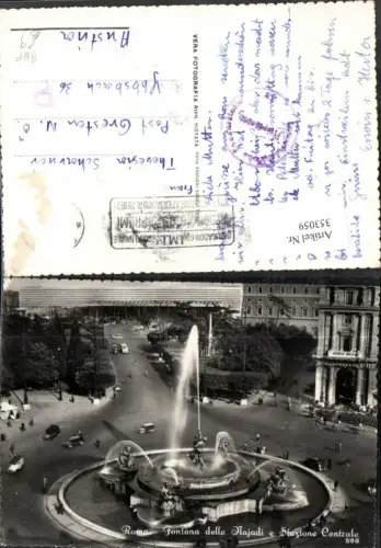 353059,Lazio Roma Rom Fontana delle Najadi e Stazione Centrale Brunnen m. Bahnhof