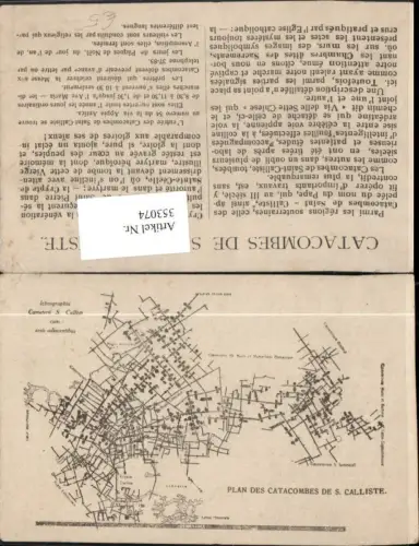 353074,Lazio Roma Rom Plan des Catacombes de S. Calliste Katakomben