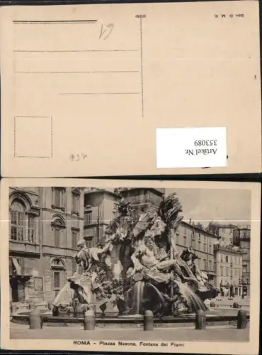 353089,Lazio Roma Rom Piazza Navona Fontana di Fiumi Brunnen