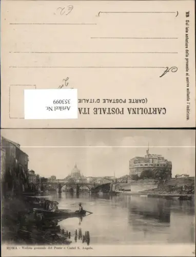 353099,Lazio Roma Rom Veduta generale del Ponte e Castel S. Angelo Brücke Burg