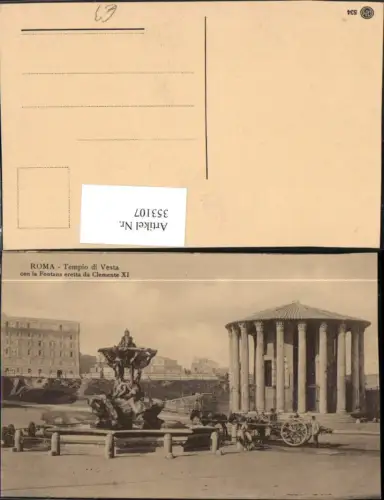 353107,Lazio Roma Rom Tempio di Vesta con Fontana eretta da Clemente XI Brunnen Tempel
