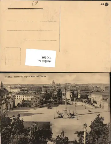 353108,Lazio Roma Rom Piazza del Popolo vista dal Pincio Platz Obelisk